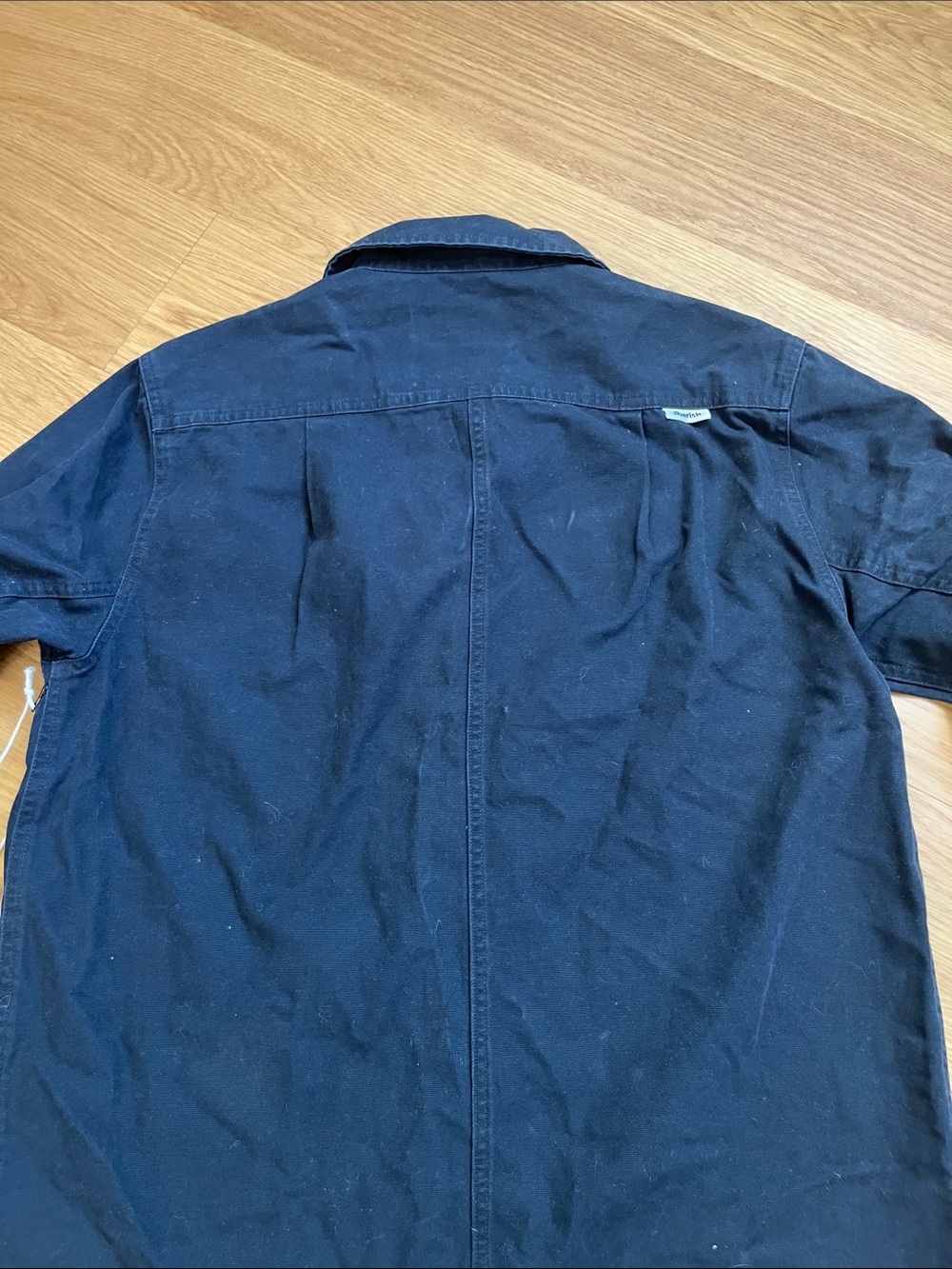 Jibberish Washed Canvas Overshirt-navy size M - Picture 5 of 11
